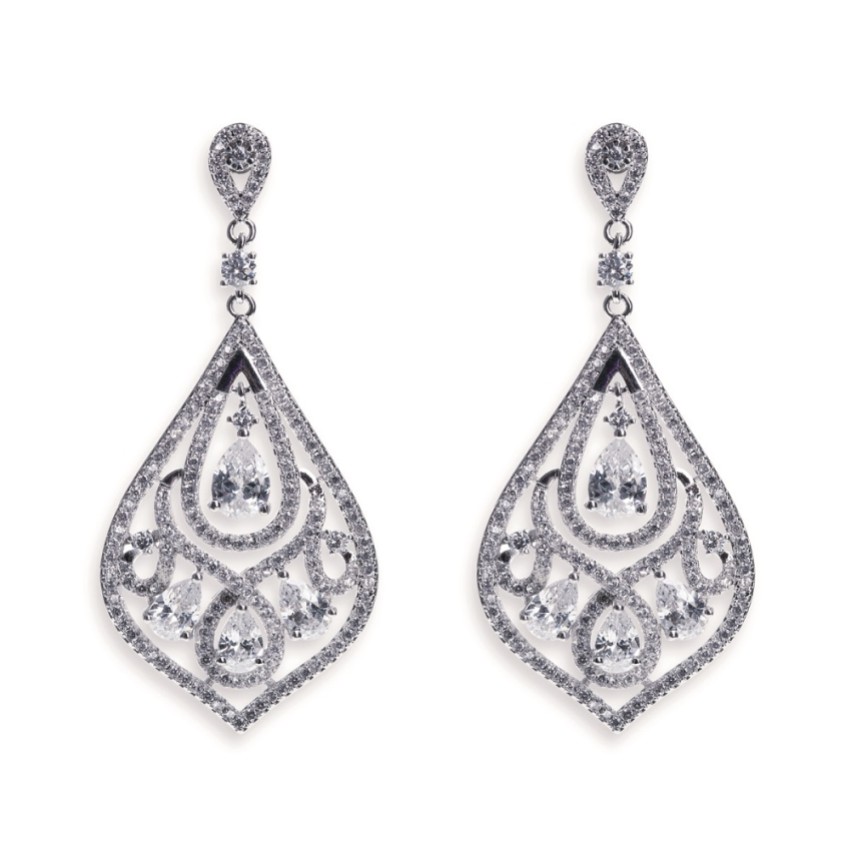 Photograph: Ivory and Co Chinatown Art Deco Crystal Chandelier Earrings