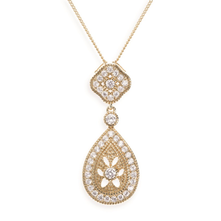 Fotografia: Ivory and Co Colar com pendente de cristal dourado «Moonstruck»