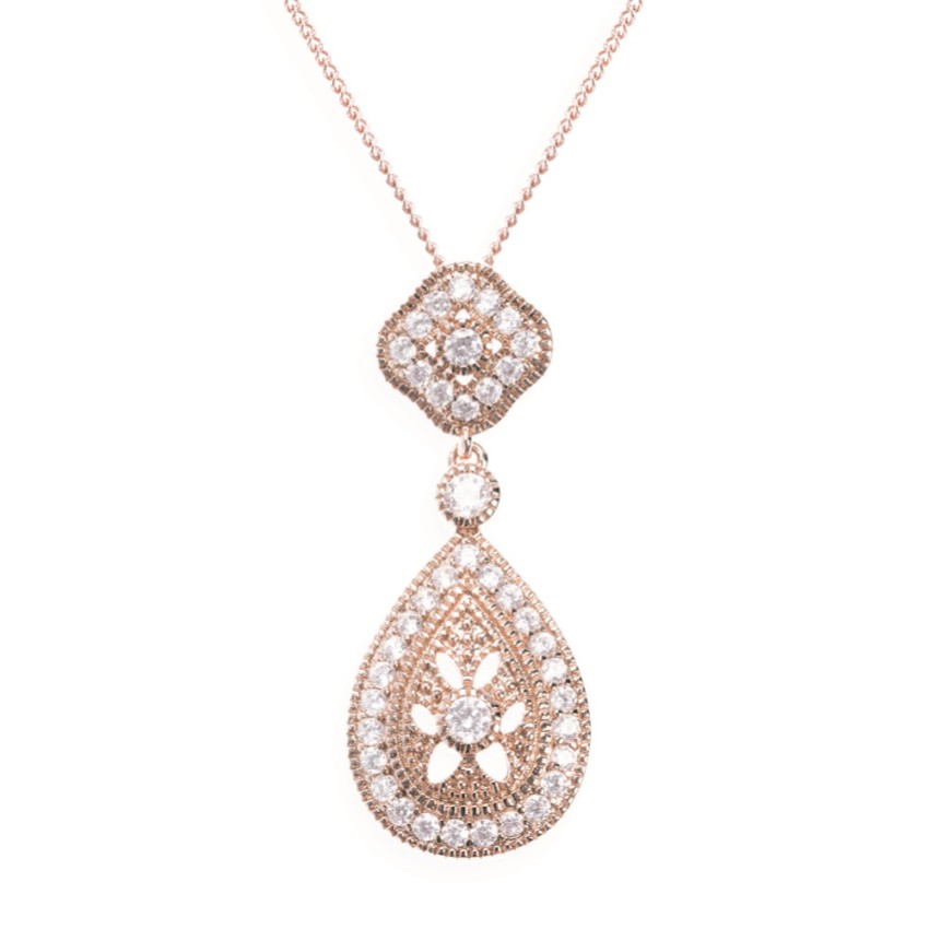 Fotografia: Ivory and Co Colar com pendente de cristal em ouro rosa Moonstruck