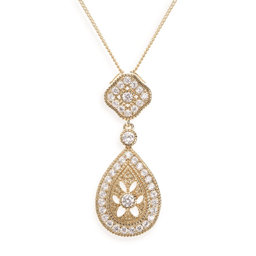 Fotografía: Ivory and Co Collar con colgante de cristal dorado «Moonstruck»