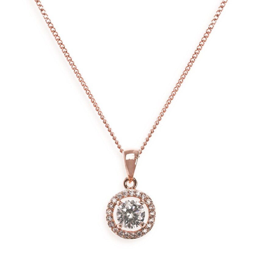 Fotografía: Ivory and Co Collar con colgante de cristal en color oro rosa de Balmoral