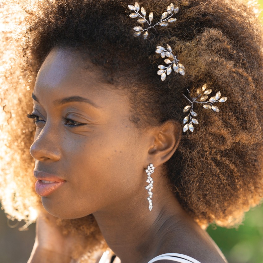 Fotografia: Ivory and Co Conjunto de ganchos para o cabelo Moonspray Silver Crystal Spray