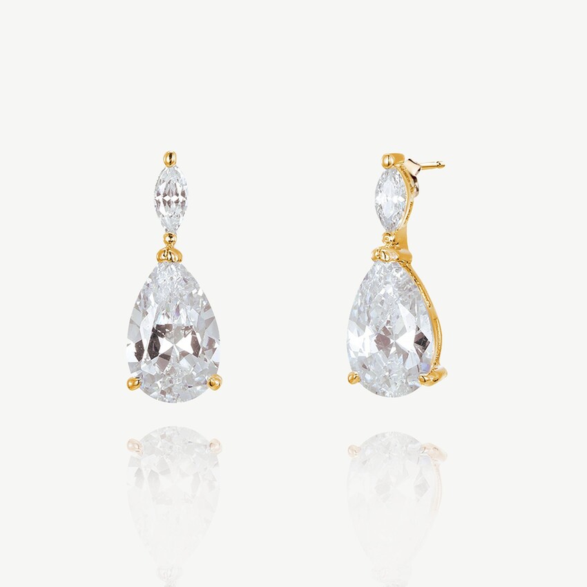 Photograph: Ivory and Co Genova Gold Crystal Teardrop Earrings