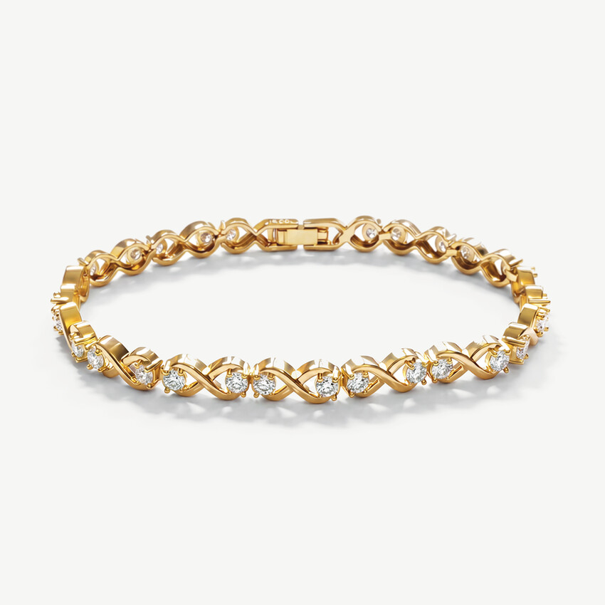 Photograph: Ivory and Co Grafton Gold Crystal Love Knot Bracelet
