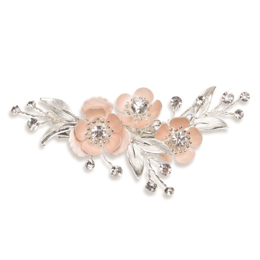 Fotografia: Ivory and Co Grampo de cabelo Spirit com flores rosa pálido e cristais