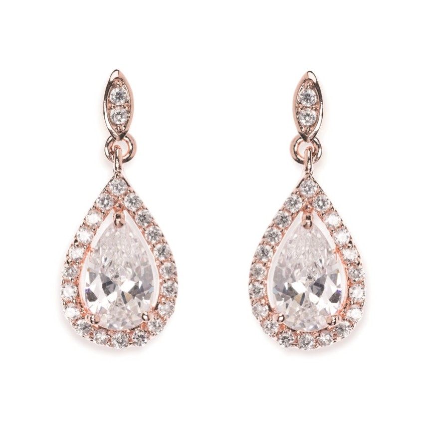 Zdjęcie: Ivory and Co Kolczyki ślubne Belmont Crystal Drop (w kolorze różowego złota)
