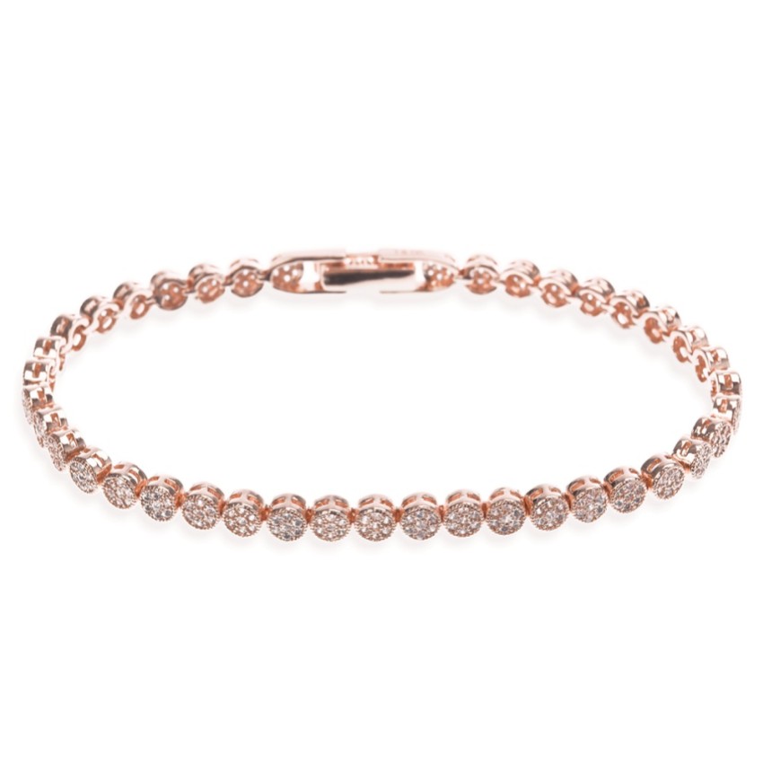 Photograph: Ivory and Co Modena Rose Gold Crystal Embellished Wedding Bracelet