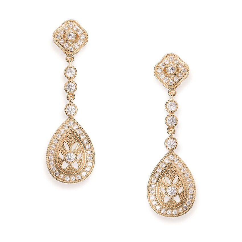 Fotografía: Ivory and Co Pendientes de boda de cristal dorado «Moonstruck»