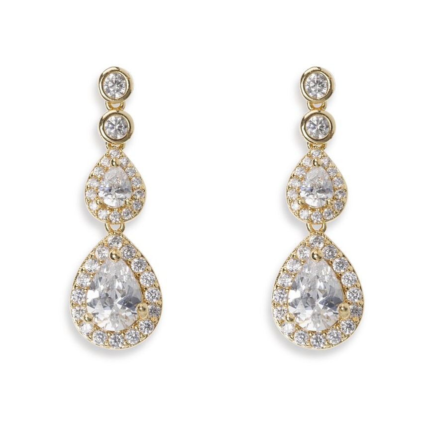 Fotografía: Ivory and Co Pendientes de boda «Sorbonne Crystal Teardrop» (dorados)