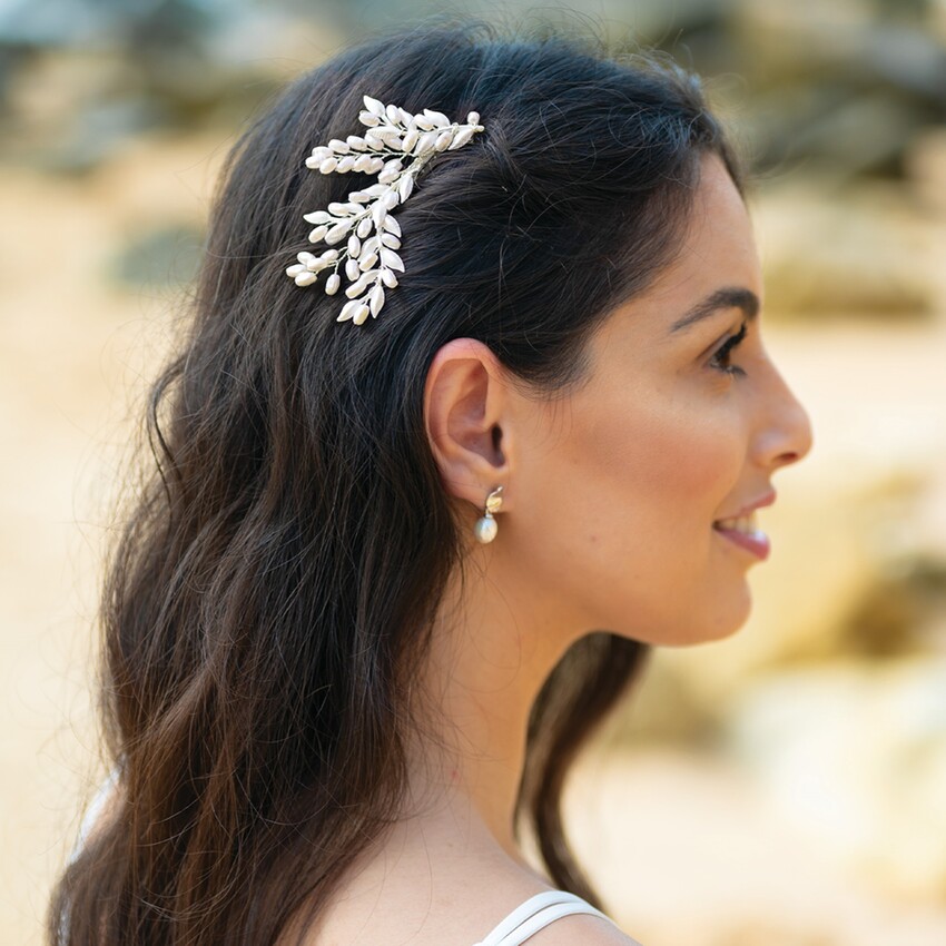 Fotografia: Ivory and Co Pente para cabelo com folhas prateadas «Summer Glow»
