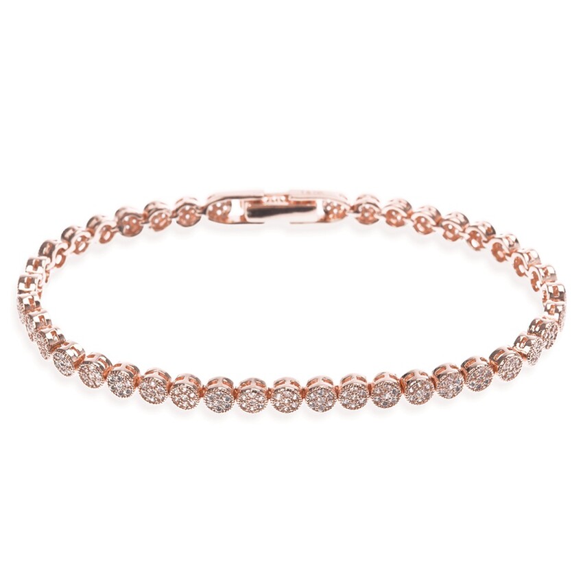 Fotografía: Ivory and Co Pulsera de boda «Modena» en oro rosa con adornos de cristal