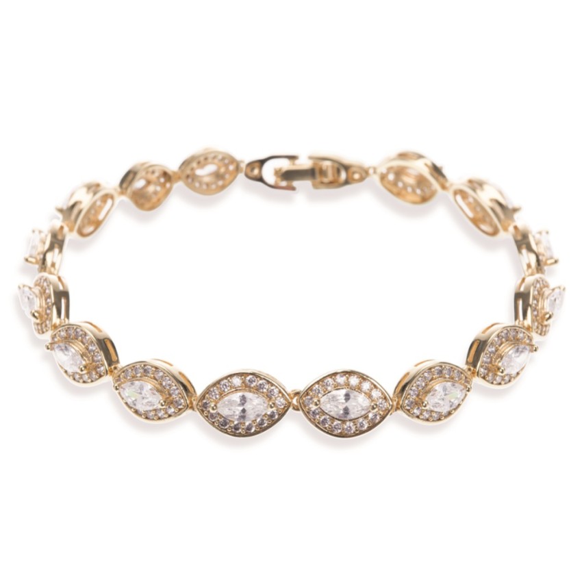 Fotografía: Ivory and Co Pulsera de boda «Promise» con circonitas (dorado)