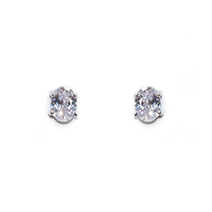 Photograph: Ivory and Co Rapture Cubic Zirconia Oval Stud Earrings