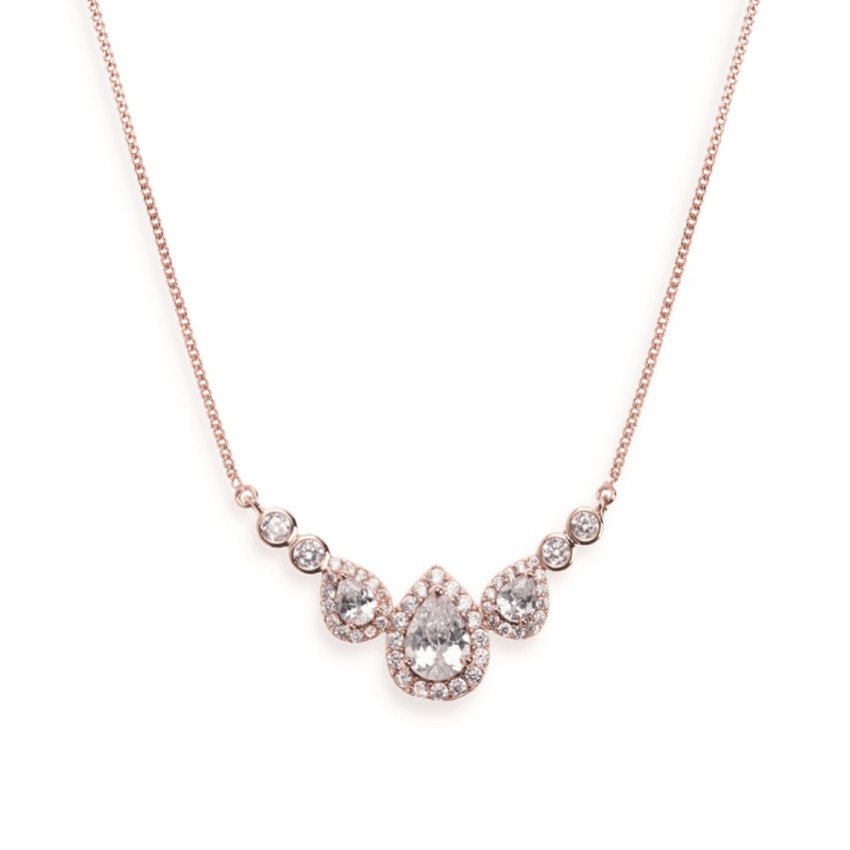 Photograph: Ivory and Co Sorbonne Crystal Wedding Necklace (Rose Gold)