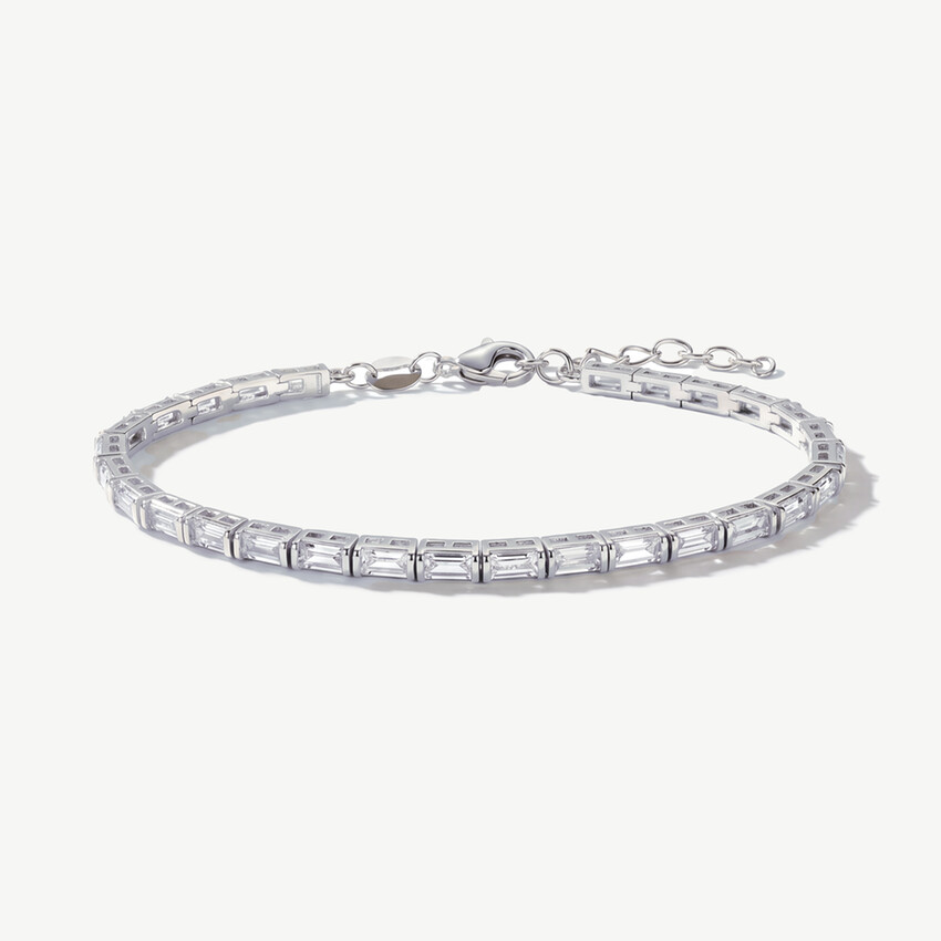 Photograph: Ivory and Co Templeton Silver Crystal Baguette Bracelet