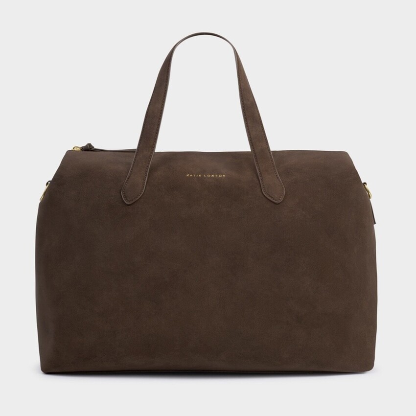 Fotografía: Katie Loxton Bolso de cabina de imitación de ante «Milan Chocolate»