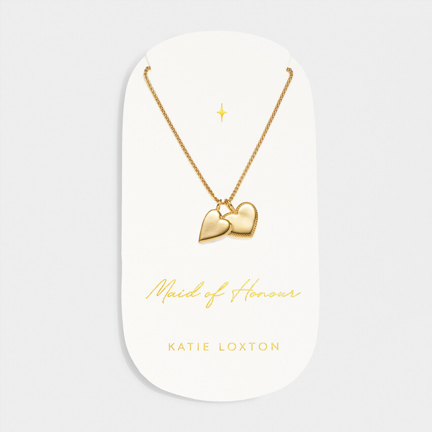 Fotografía: Katie Loxton Collar con colgante nupcial de oro «Dama de honor»