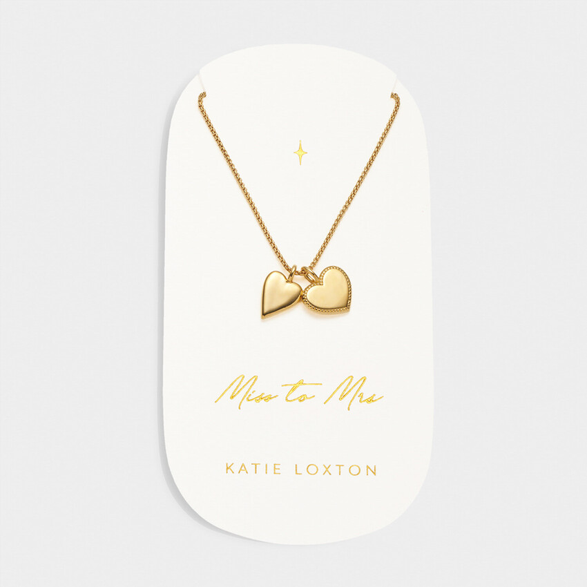 Fotografía: Katie Loxton Collar con colgante nupcial de oro «De señorita a señora»
