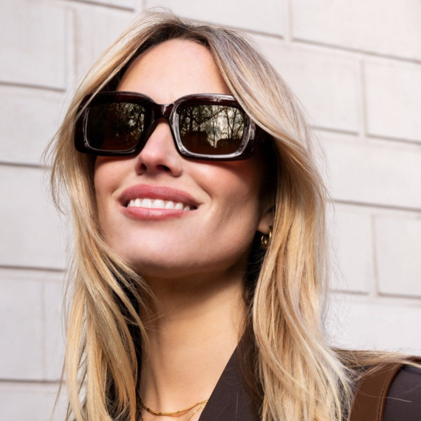 Photograph: Katie Loxton Crete Brown Rectangle Sunglasses