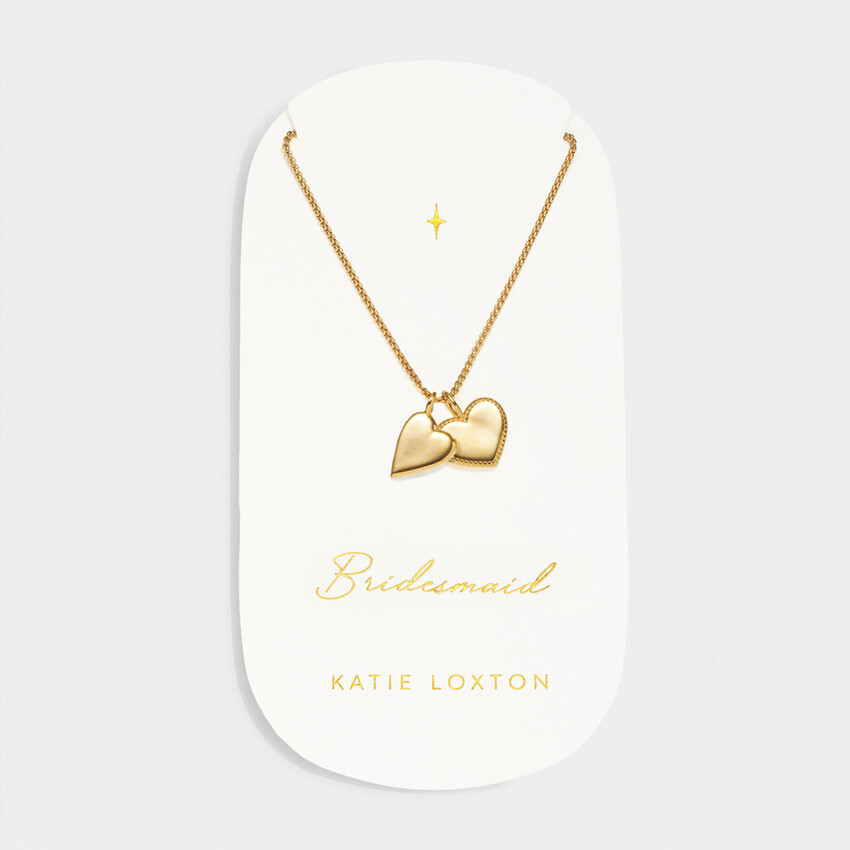 Zdjęcie: Katie Loxton Naszyjnik z zawieszką ślubną „Druhna” w kolorze złotym