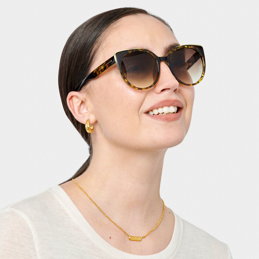 Zdjęcie: Katie Loxton Okulary przeciwsłoneczne typu „cat eye” w kolorze szylkretowym Amalfi