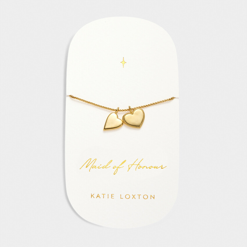 Fotografía: Katie Loxton Pulsera nupcial con dijes de oro «Dama de honor»