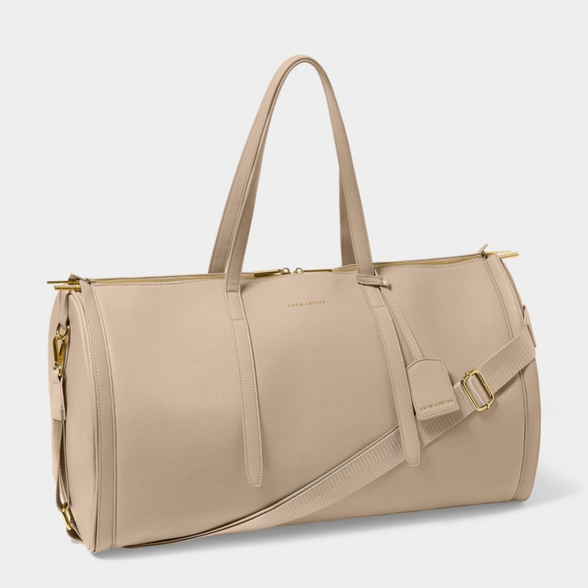 Zdjęcie: Katie Loxton Rozkładana torba weekendowa na ubrania w kolorze jasnego taupe