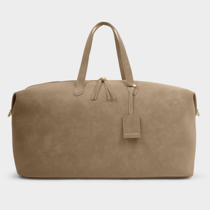 Photograph: Katie Loxton Soho Taupe Faux Suede Weekend Holdall Duffle Bag