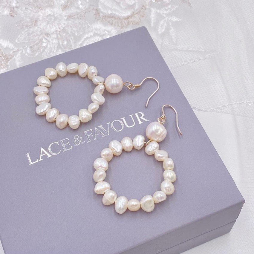 Photograph: Kelara Freshwater Pearl Hoop Earrings