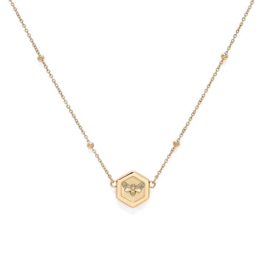 Fotografía: Olivia Burton Collar con colgante «Minima Bee» y «Honeycomb Gold»