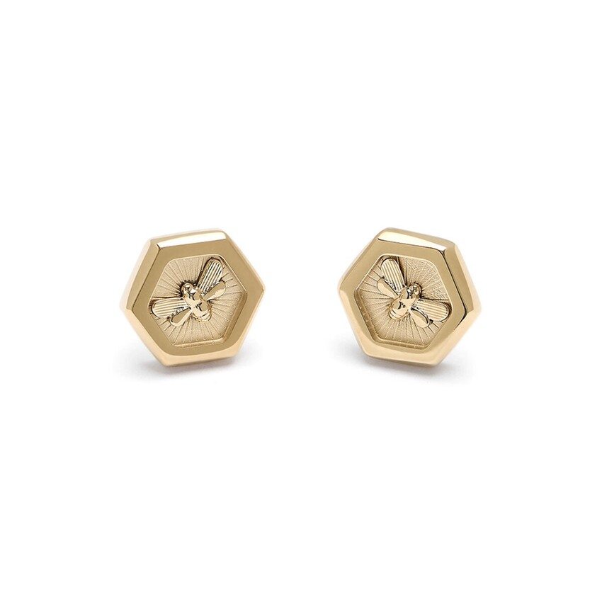 Fotografía: Olivia Burton Pendientes de botón «Minima Bee» y «Honeycomb Gold»