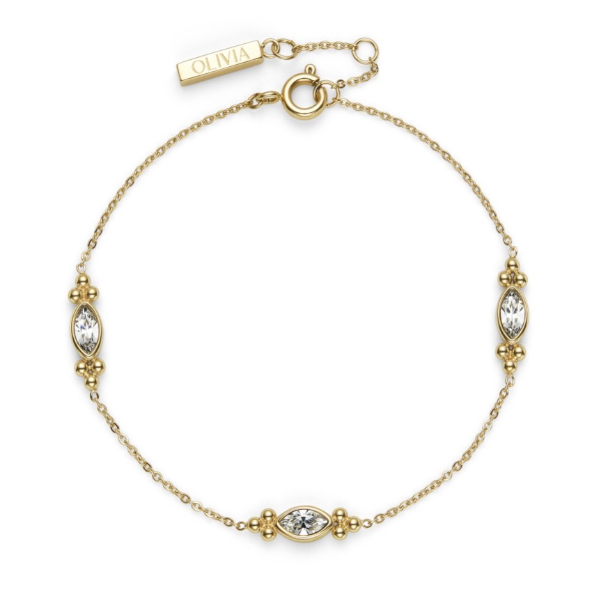 Fotografia: Olivia Burton Pulseira delicada em cristal banhada a ouro