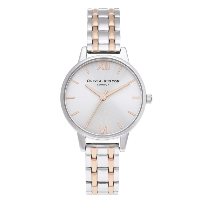 Fotografía: Olivia Burton Reloj clásico con pulsera de 30 mm en plata y oro rosa