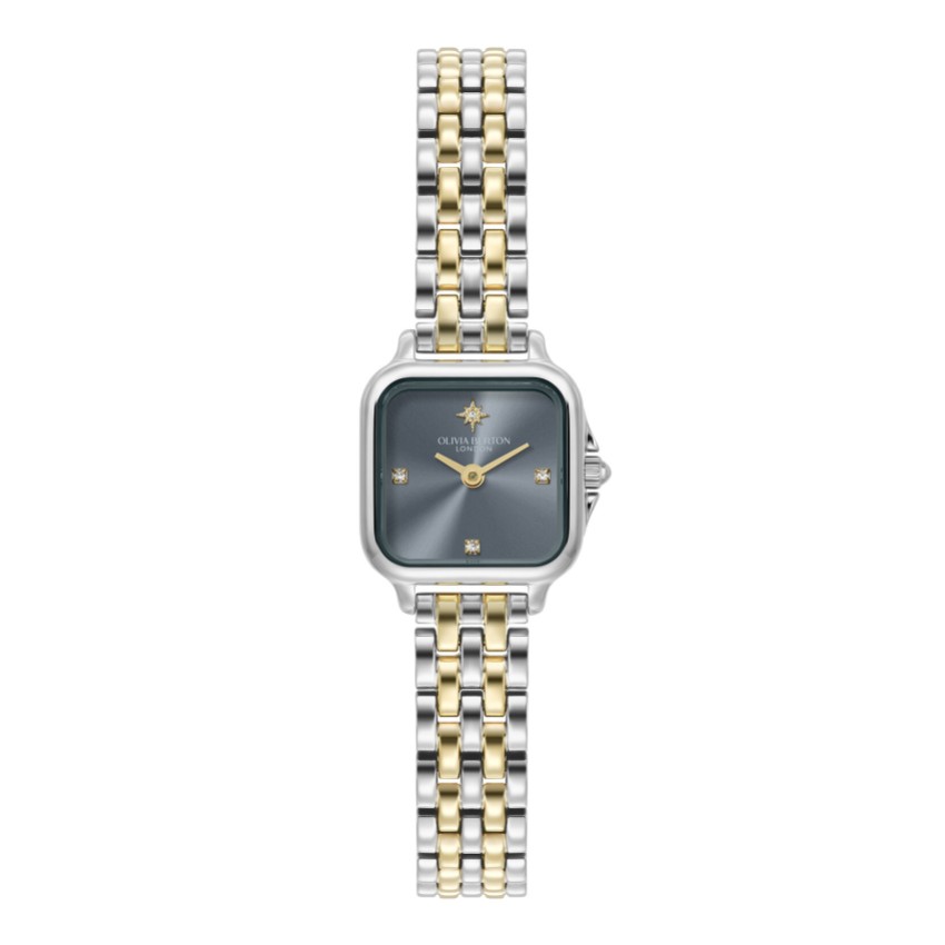 Fotografía: Olivia Burton Reloj de pulsera Mini Grosvenor de 20 mm en azul tiza y dos tonos