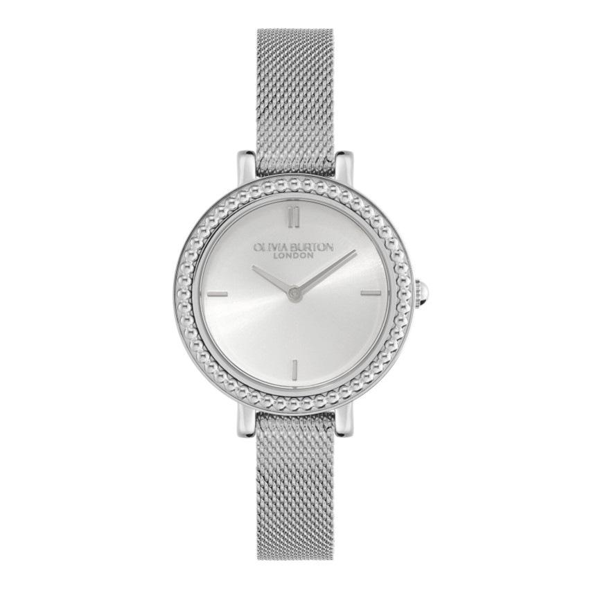 Fotografía: Olivia Burton Reloj vintage con malla plateada y cuentas de 30 mm