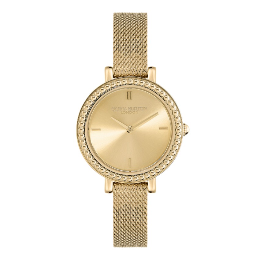 Photograph: Olivia Burton Vintage Bead 30mm Gold Mesh Watch