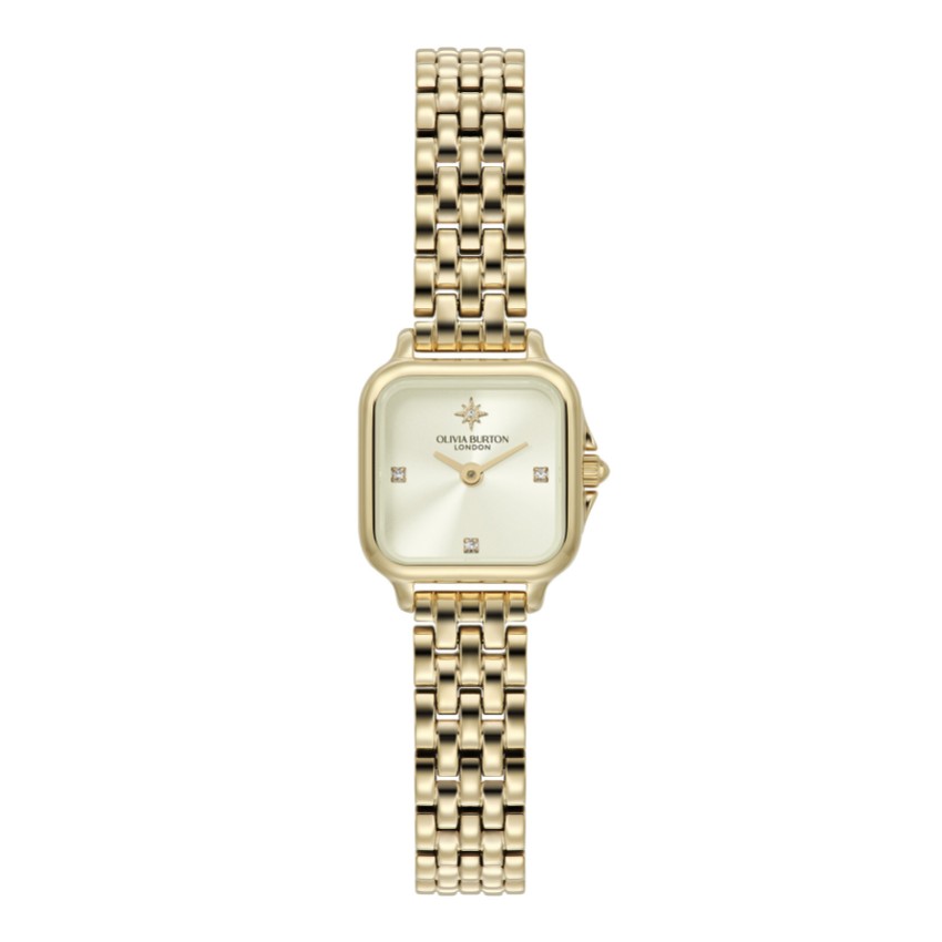 Zdjęcie: Olivia Burton Zegarek na bransoletce Mini Grosvenor 20 mm w kolorze kości słoniowej i złotym
