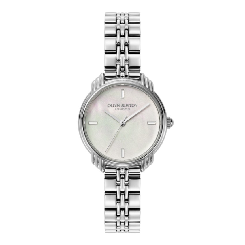 Zdjęcie: Olivia Burton Zegarek na bransoletce w stylu art déco, 30 mm, w kolorze kości słoniowej i srebrnym