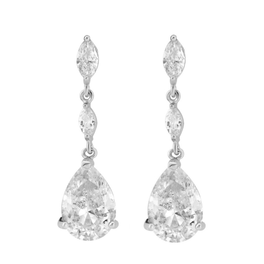 Fotografia: Orecchini da sposa Regalia con goccia di cristallo e zirconia cubica