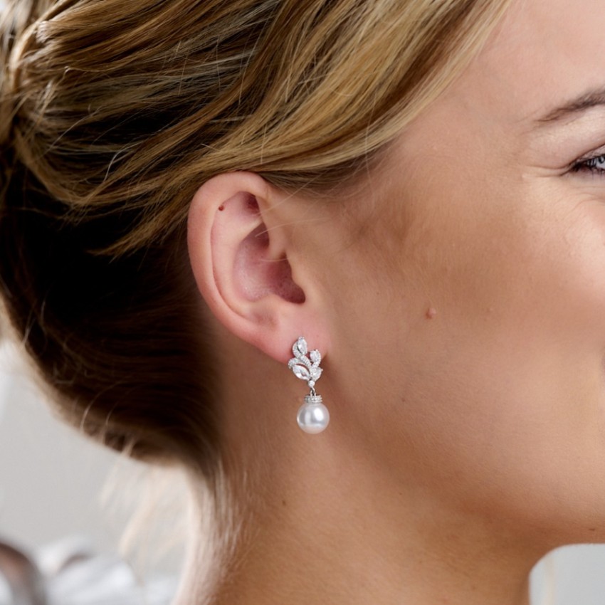 Photograph: Panama Vintage Inspired Crystal and Pearl Earrings