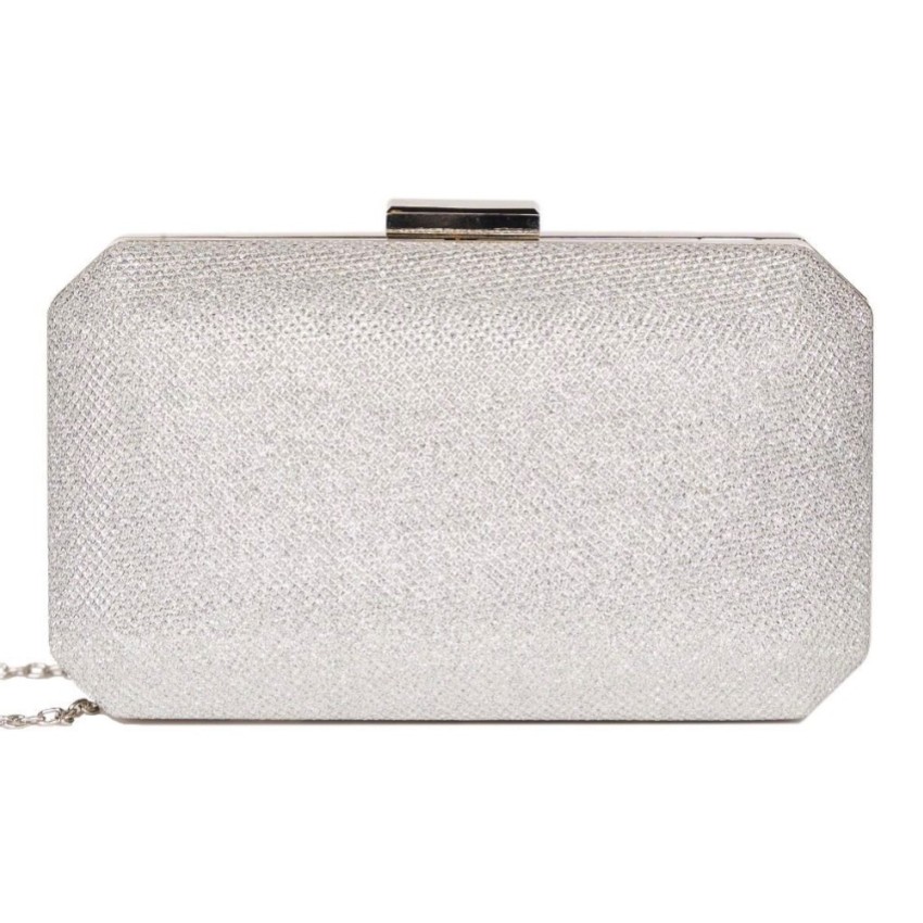 Fotografia: Paradox London Bolsa de mão tipo clutch Dulcie em prateado brilhante