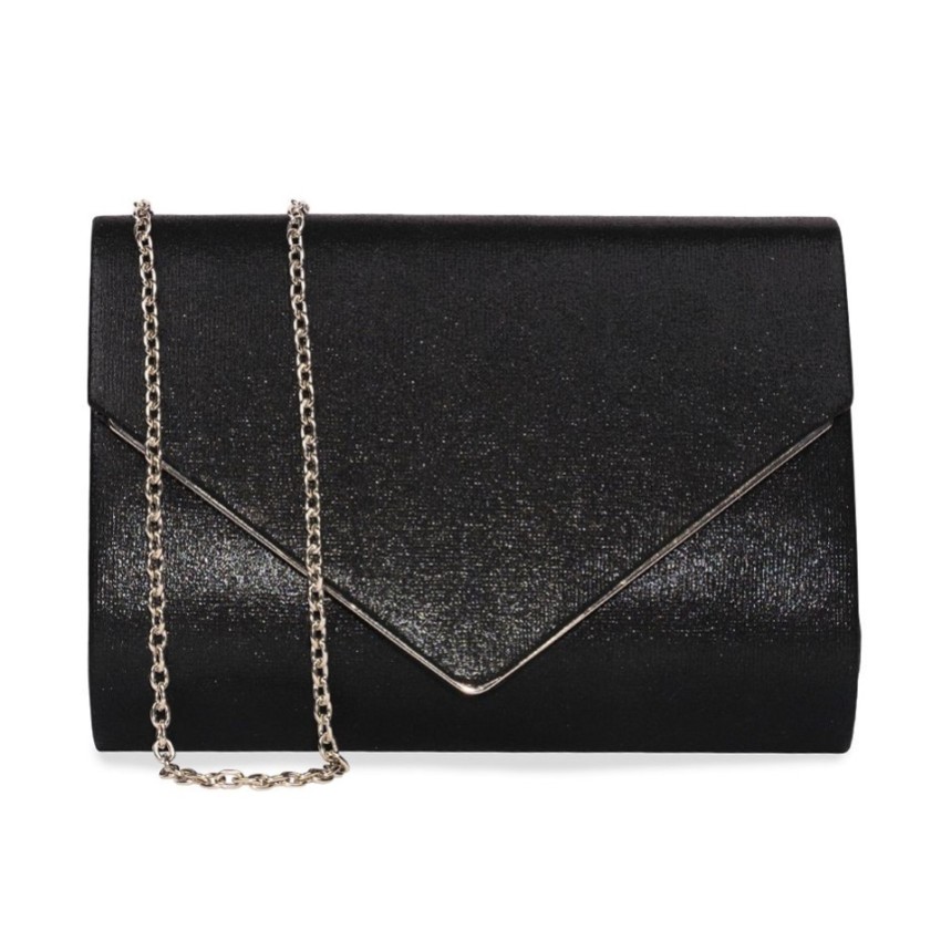 Fotografía: Paradox London Bolso de mano tipo sobre Darcy en negro brillante