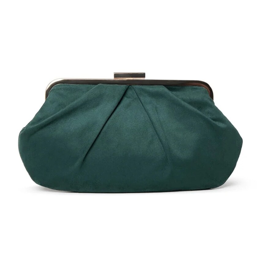 Fotografia: Paradox London Pochette plissettata in camoscio verde bosco Deco