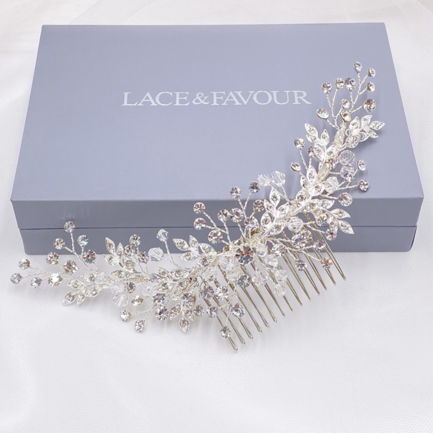Fotografia: Pente de cabelo para casamento com diamantes Harley e folhas de cristal