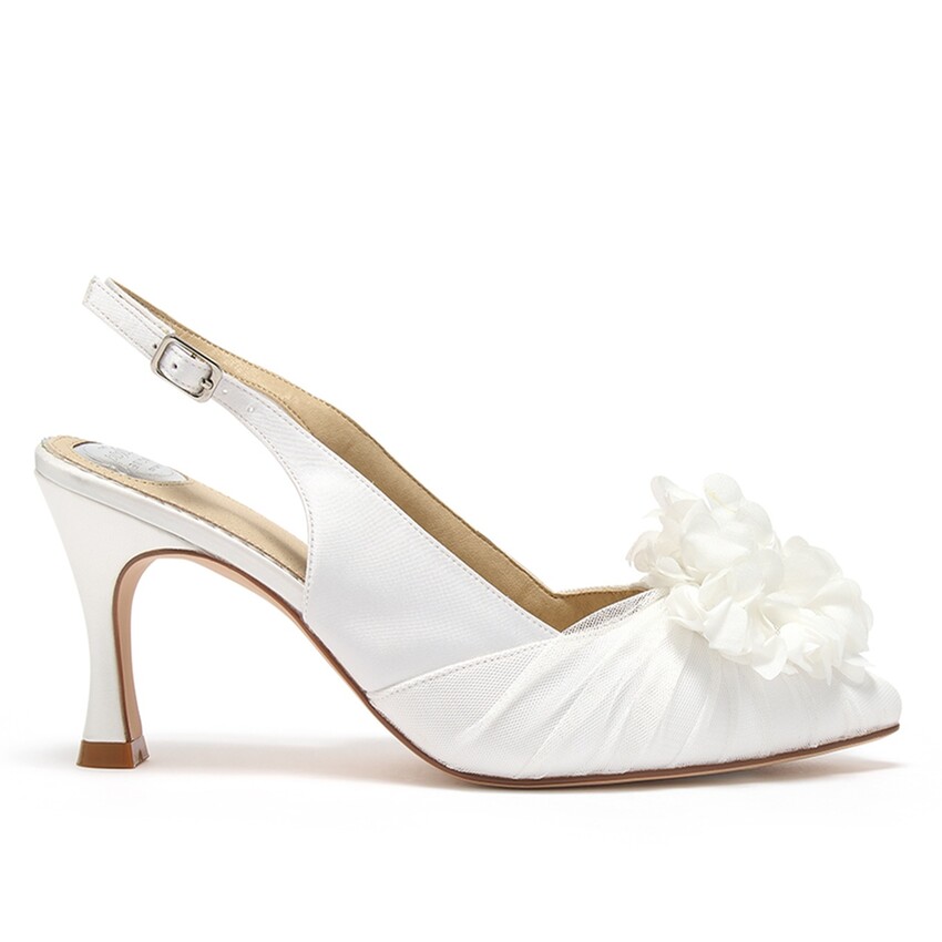 Photograph: Perfect Bridal Audrey Ivory Satin 3D Tulle Slingback Shoes