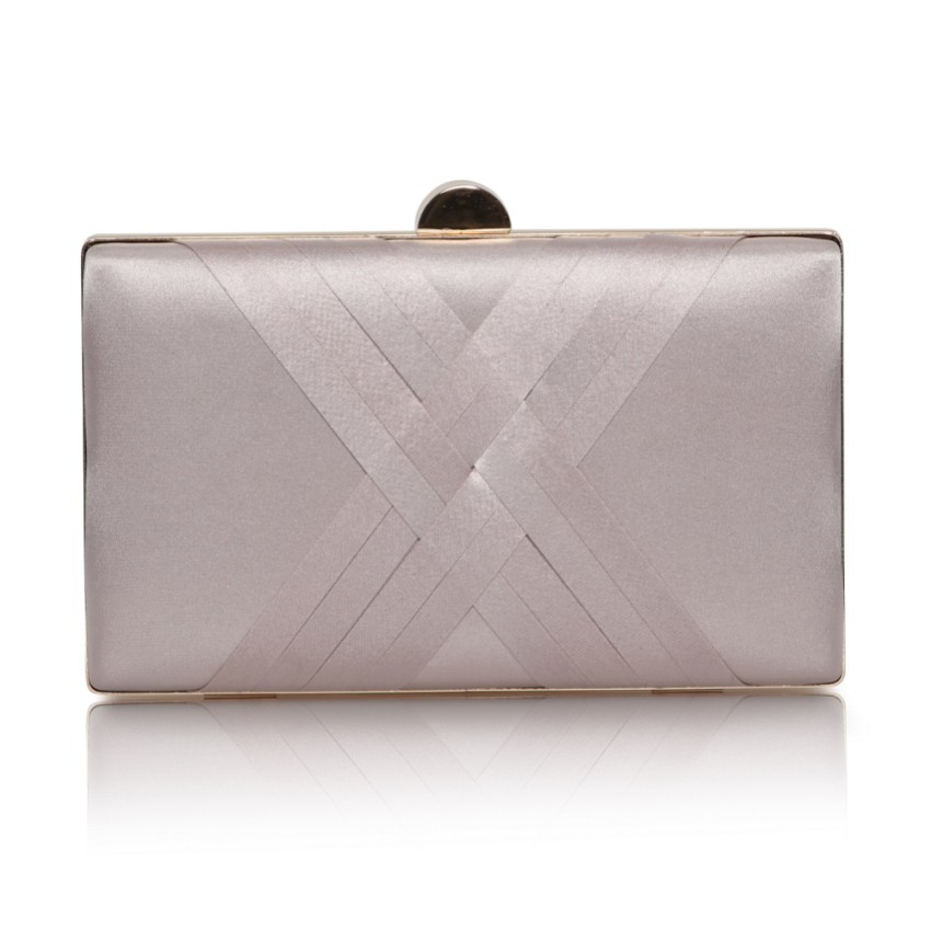 Photograph: Perfect Bridal Bay Taupe Criss Cross Satin Clutch Bag