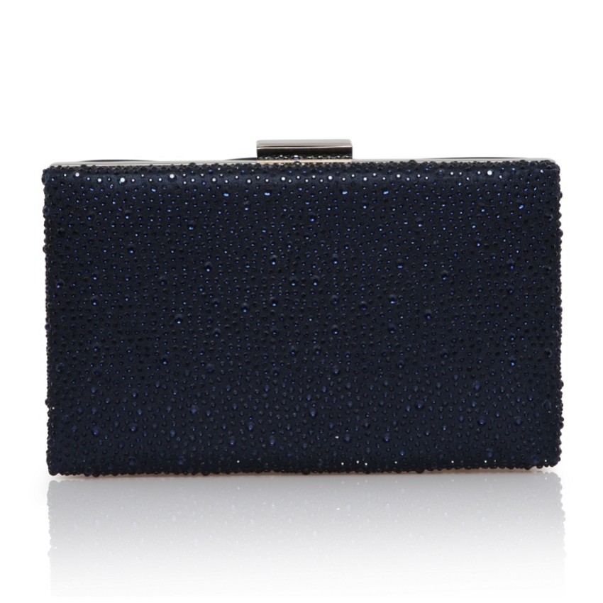 Fotografia: Perfect Bridal Bolsa de mão tipo clutch Sorrel em azul-marinho com diamantes brilhantes