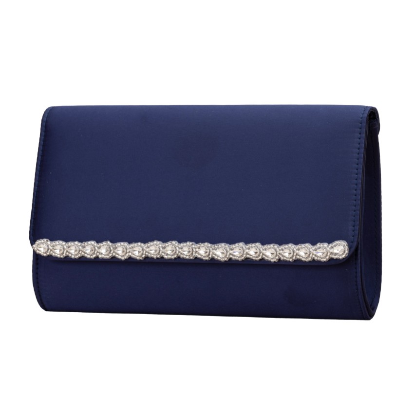 Fotografía: Perfect Bridal Bolso de mano Dee Midnight de satén y pedrería