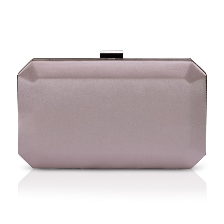 Photograph: Perfect Bridal Ebony Taupe Satin Box Clutch Bag