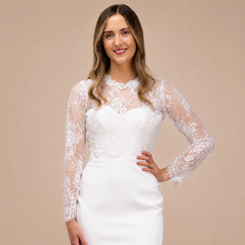 Photograph: Perfect Bridal Long Sleeve Lace Bridal Topper